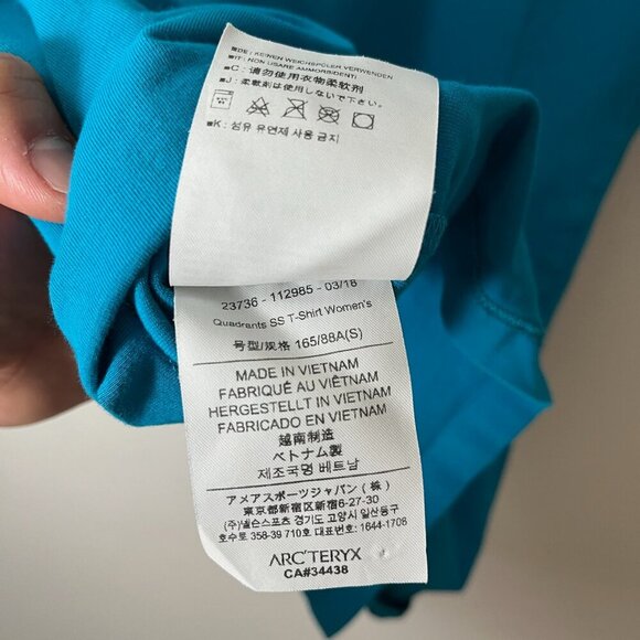 Arc'teryx Quadrants SS T-Shirt Hiking Outdoor Women's Small Blue - Picture 8 of 8